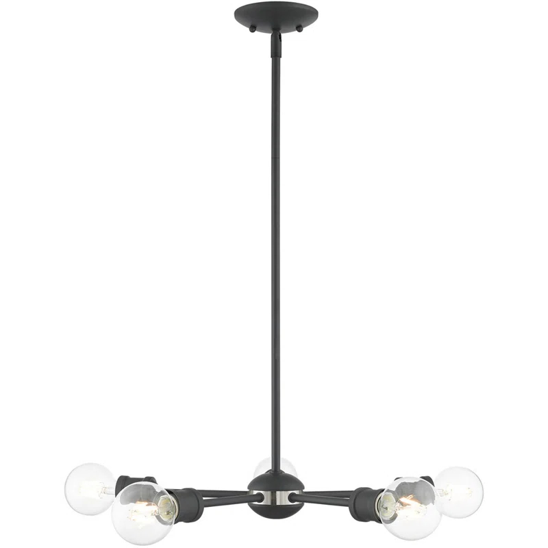 5 - Light Steel Dimmable Sputnik Sphere Chandelier