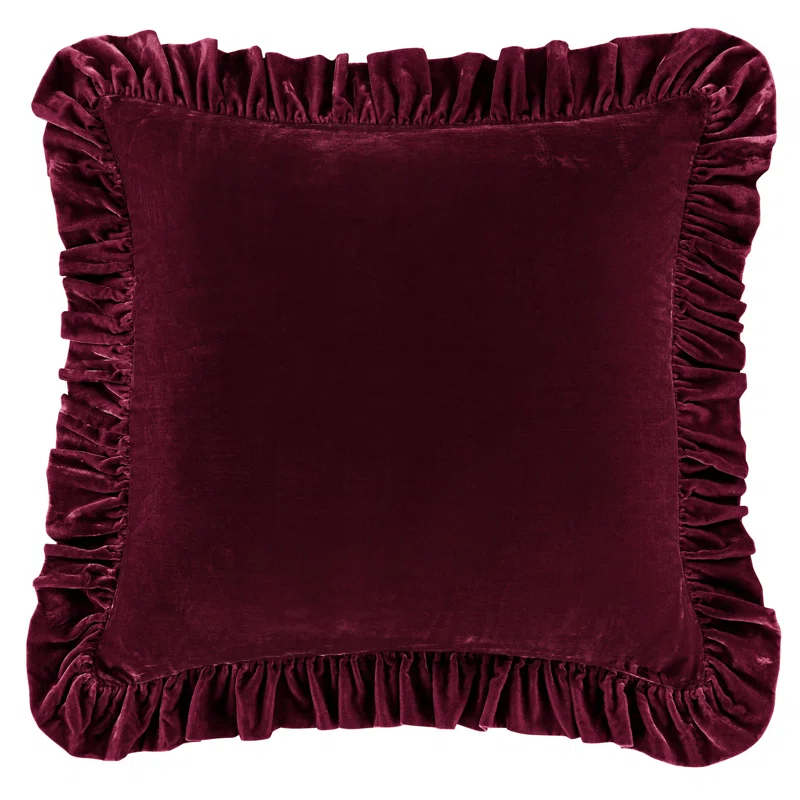 Stella Faux Silk Velvet Classic Chic Modern Rustic Ruffled Euro Sham