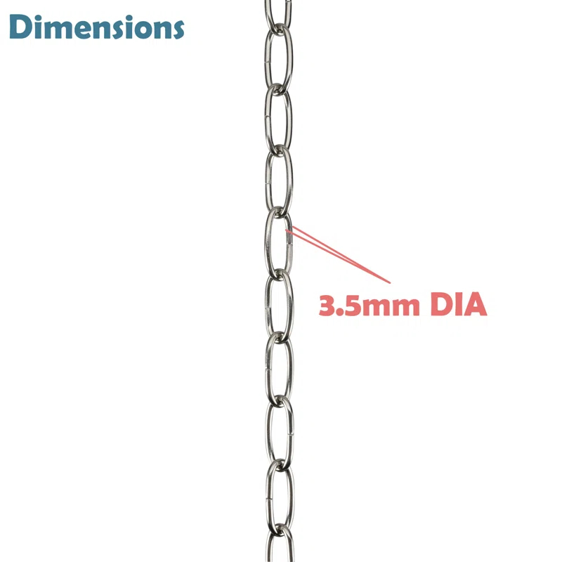 Aspen Creative 21110-51,Steel 10 Feet Heavy Duty Chain For Hanging Up Maximum Weight 40 Pounds-Lighting Fixture/Swag Light/Plant In Antique Brass.11 Gauge.