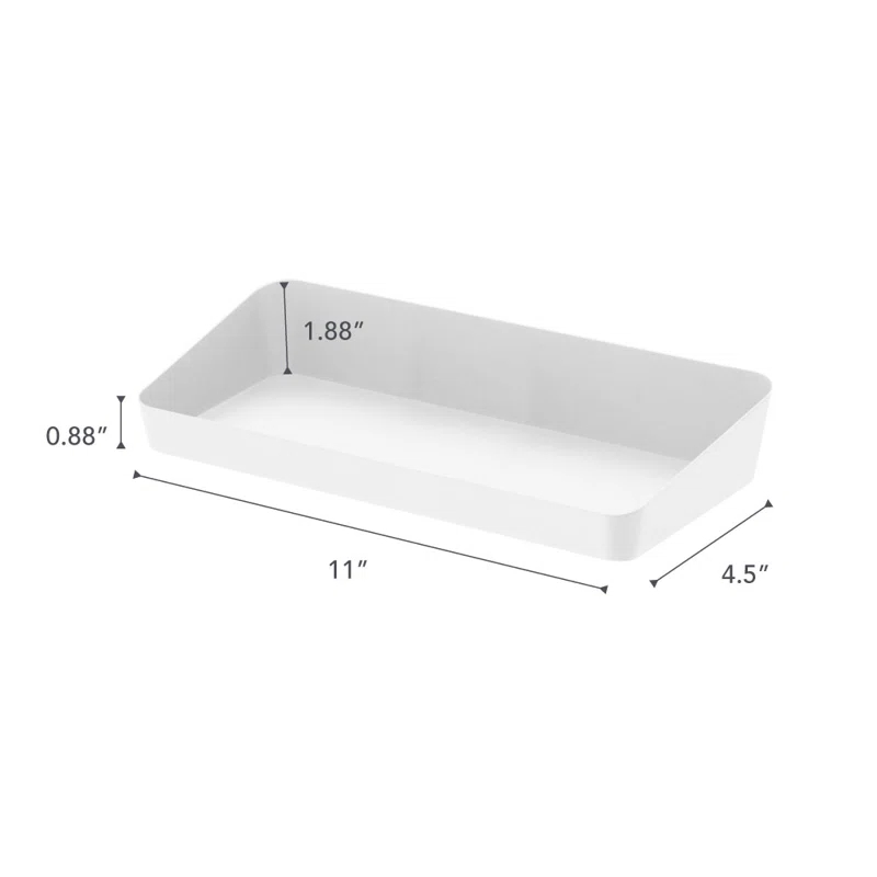Yamazaki Home Space Saving Vanity Tray, Sloped, Steel, Large