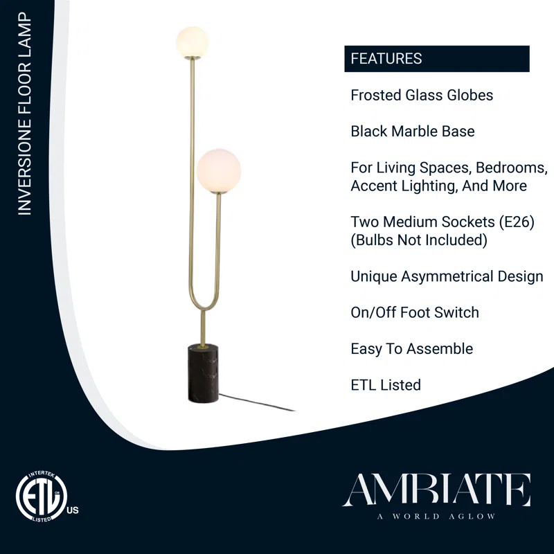 Sunshine Lighting 68.90'' Black Arched Floor Lamp