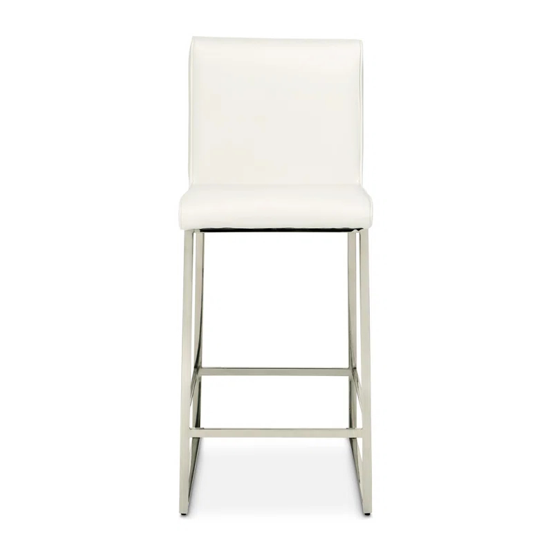 Michael Amini State St. Upholstered Counter Stool with Metal Frame