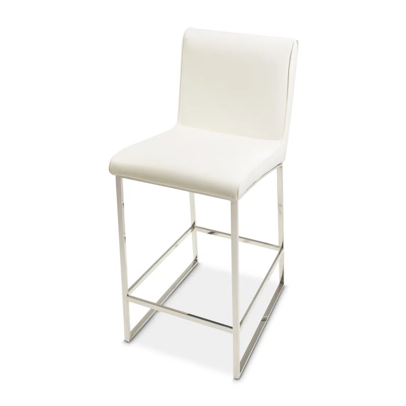 Michael Amini State St. Upholstered Counter Stool with Metal Frame