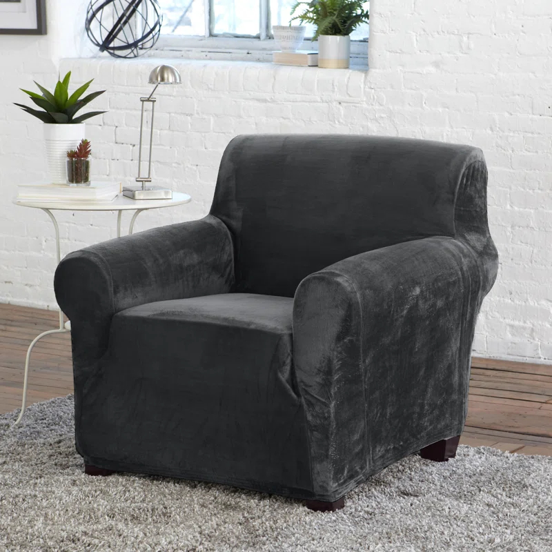 Velvet Plush Stretch Chair Slipcover