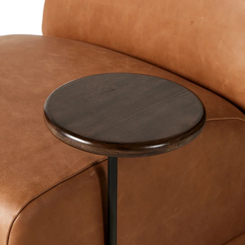 Bronwyn Almond Genuine Leather Swivel Side Chair