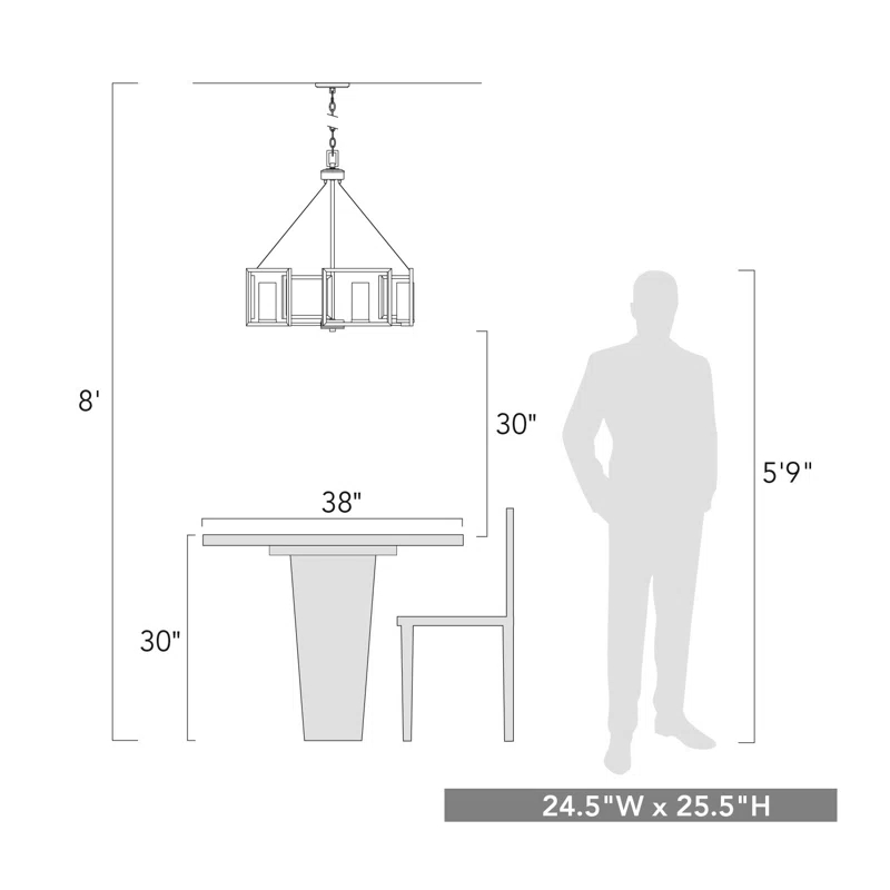 Newlin 5 - Light Dimmable Drum Chandelier
