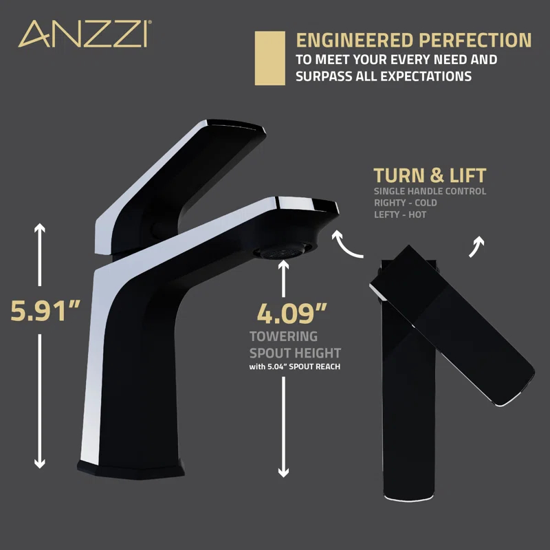 Single-Hole Single-handle Bathroom Faucet with Drain Assembly