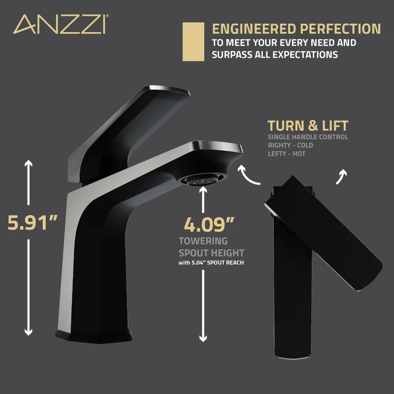 Single-Hole Single-handle Bathroom Faucet with Drain Assembly