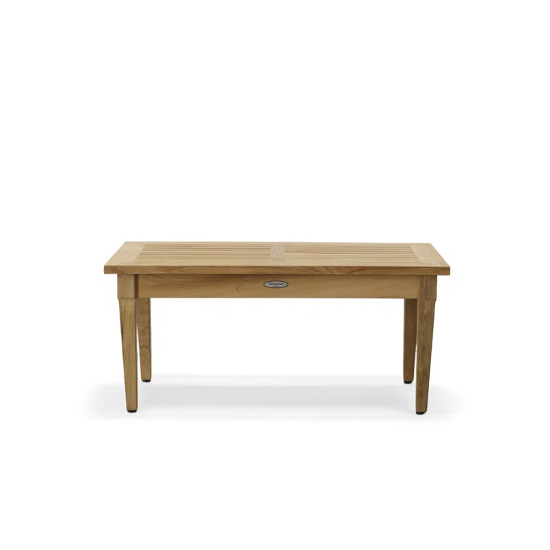 Outdoor Rectangular Brown Teak Coffee Table