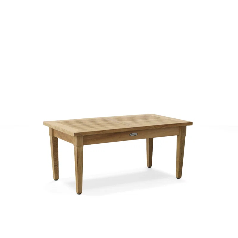 Outdoor Rectangular Brown Teak Coffee Table
