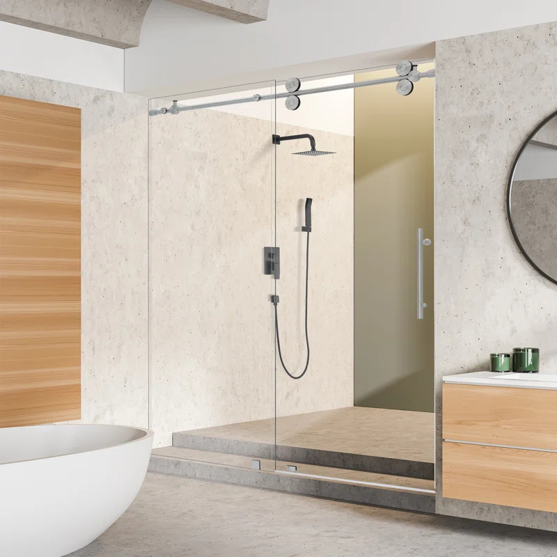 56" - 60" W x 78" H Single Sliding Frameless Shower Door