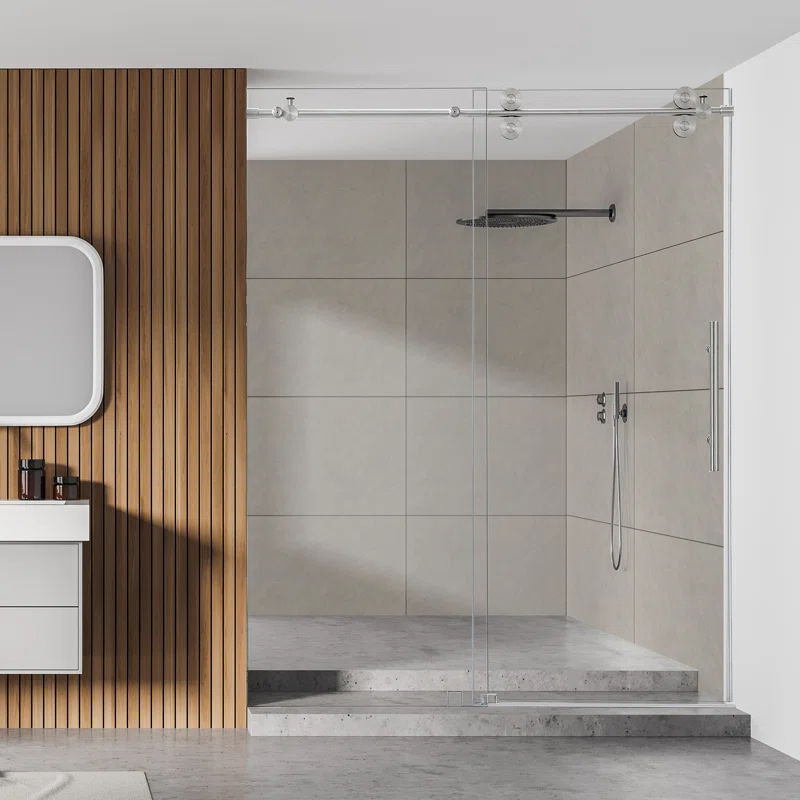 56" - 60" W x 78" H Single Sliding Frameless Shower Door