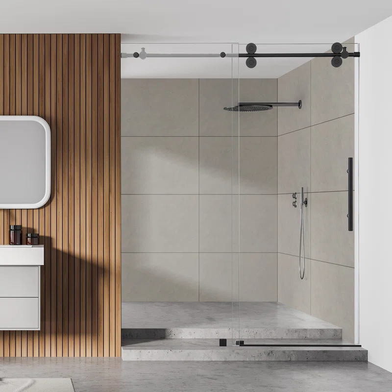 56" - 60" W x 78" H Single Sliding Frameless Shower Door