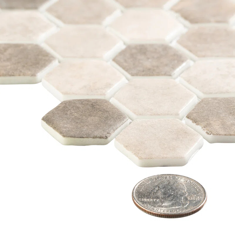 Trillions Hexagon Honeycomb Glass Mosaic Kitchen Backsplash, Bathroom, Shower, Pool, Wall and Floor Tile