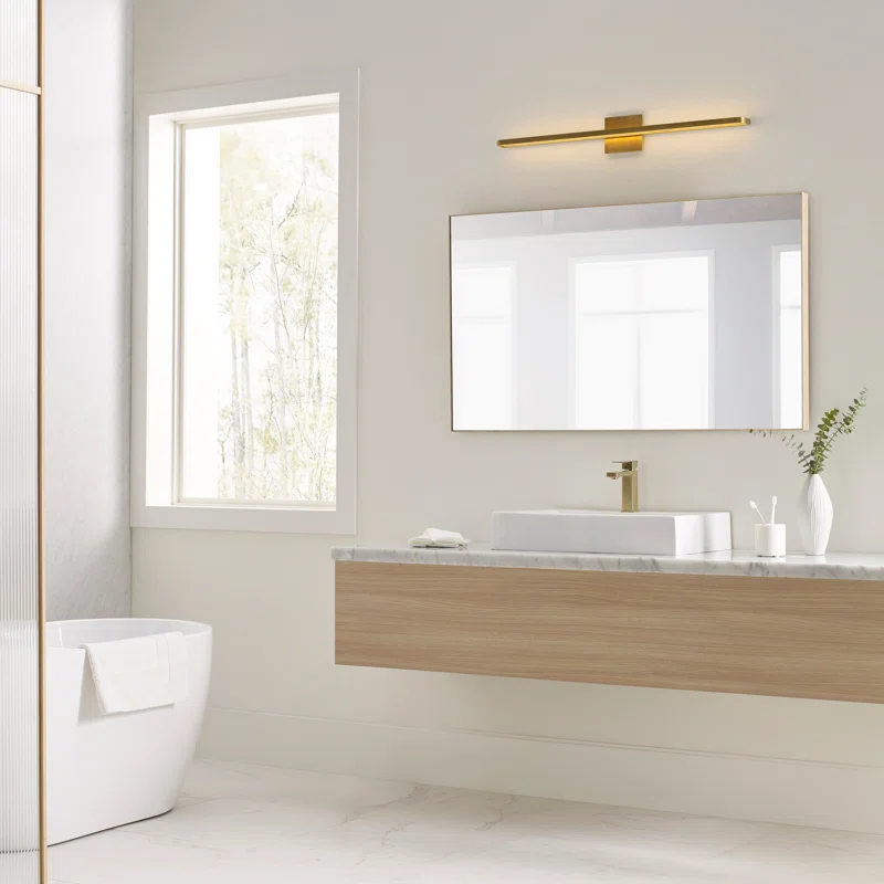 Banda 36" Natural Brass LED Bath Bar with Dimmable Light