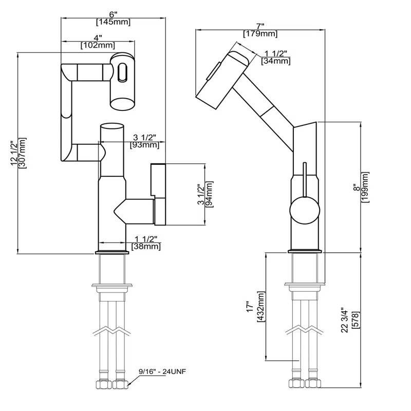 Lefton Rotatable Single Hole Bathroom Faucet with Temperature Display BF2204