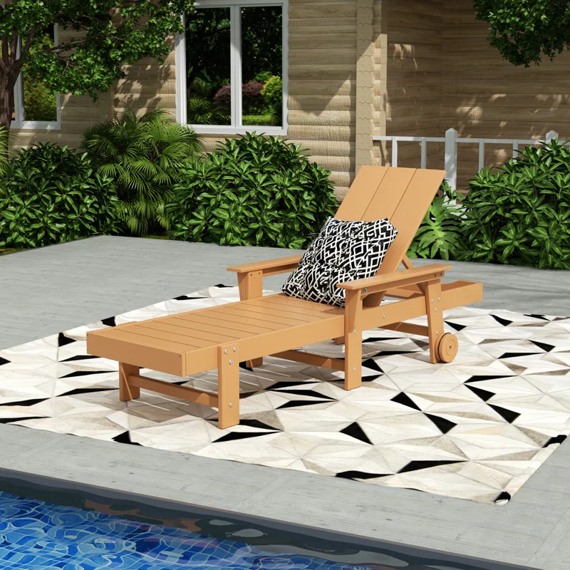 Arellanes 77.6" Long Outdoor All-Weather Poly Reclining Single Chaise