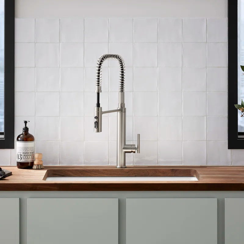 Kohler Purist® Single Handle Semi-Professional Pre-Rinse Kitchen Faucet with Pull Down Sprayer