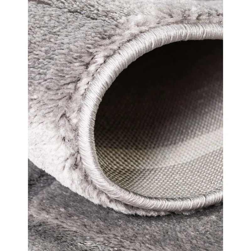 Glam Geometric Gray Silver Area Rug