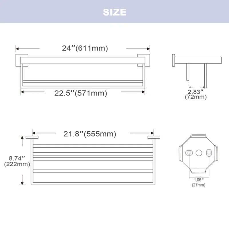 1 Wall Towel Rack