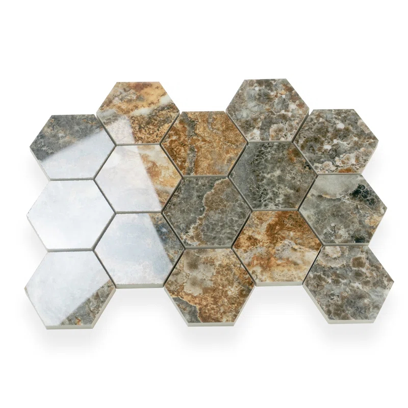 Splendor 8.9'' W x 12.8'' L Porcelain Tile Mosaic Sheet