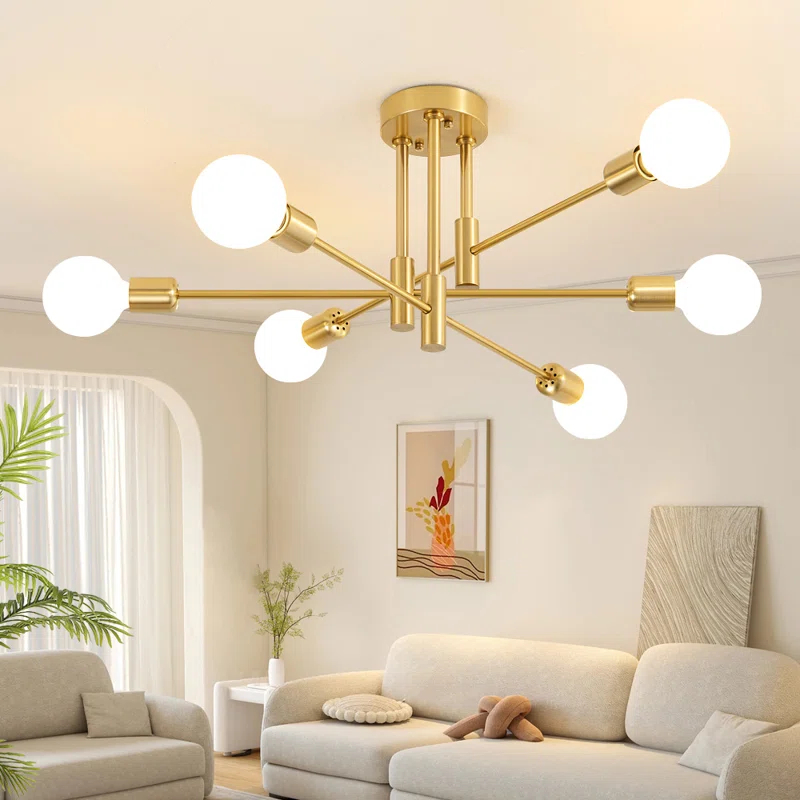 Sevin 6 - Light 25.2'' Sputnik Cylinder Flush Mount