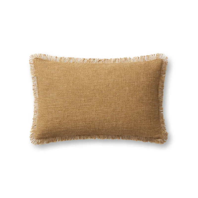 Sable Pillow by Amber Lewis x Loloi - Gold / 13" x 21" / Down