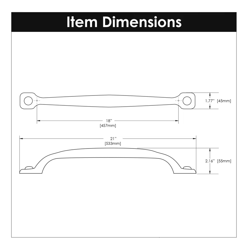 Refined 18" Center to Center Appliance Pull