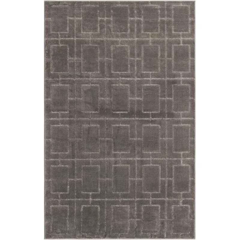 Glam Geometric Gray Silver Area Rug