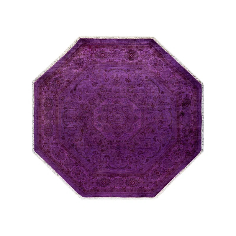 Fine Vibrance, One-of-a-Kind Hand-Knotted Area Rug - Purple, 4' 0" x 4' 3"