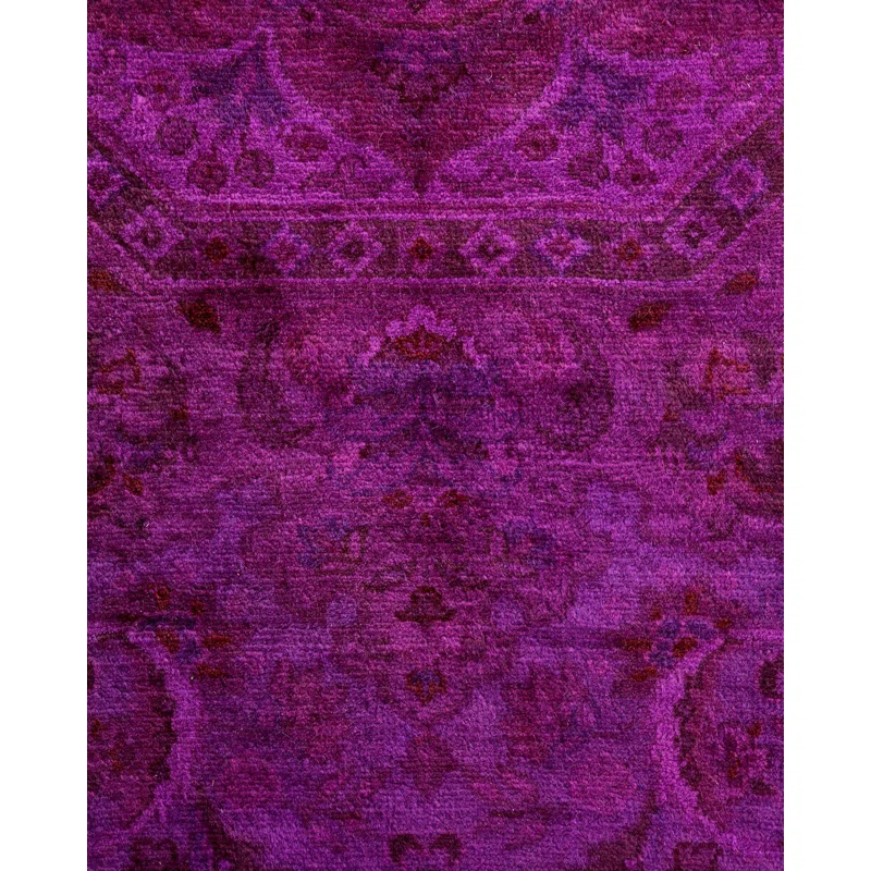 Fine Vibrance, One-of-a-Kind Hand-Knotted Area Rug - Purple, 4' 0" x 4' 3"