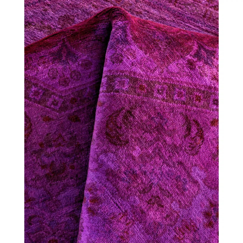 Fine Vibrance, One-of-a-Kind Hand-Knotted Area Rug - Purple, 4' 0" x 4' 3"