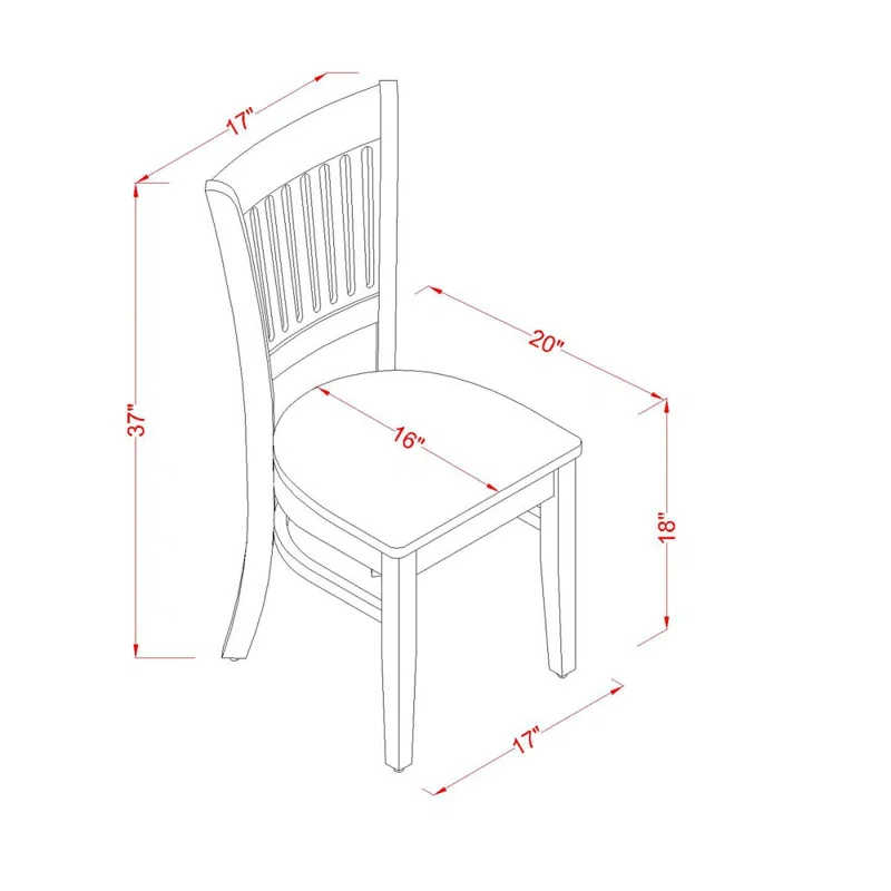 Ubaid Solid Wood Slat Back Side Chair