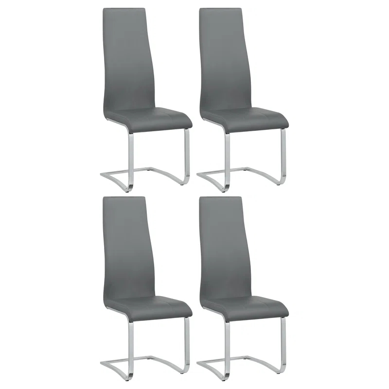 Genuine Leather Upholstered Cantilever Chair