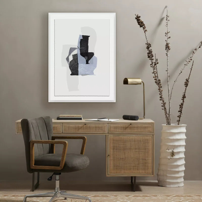 Large Rustic Walnut Framed Acrylic Painting Print