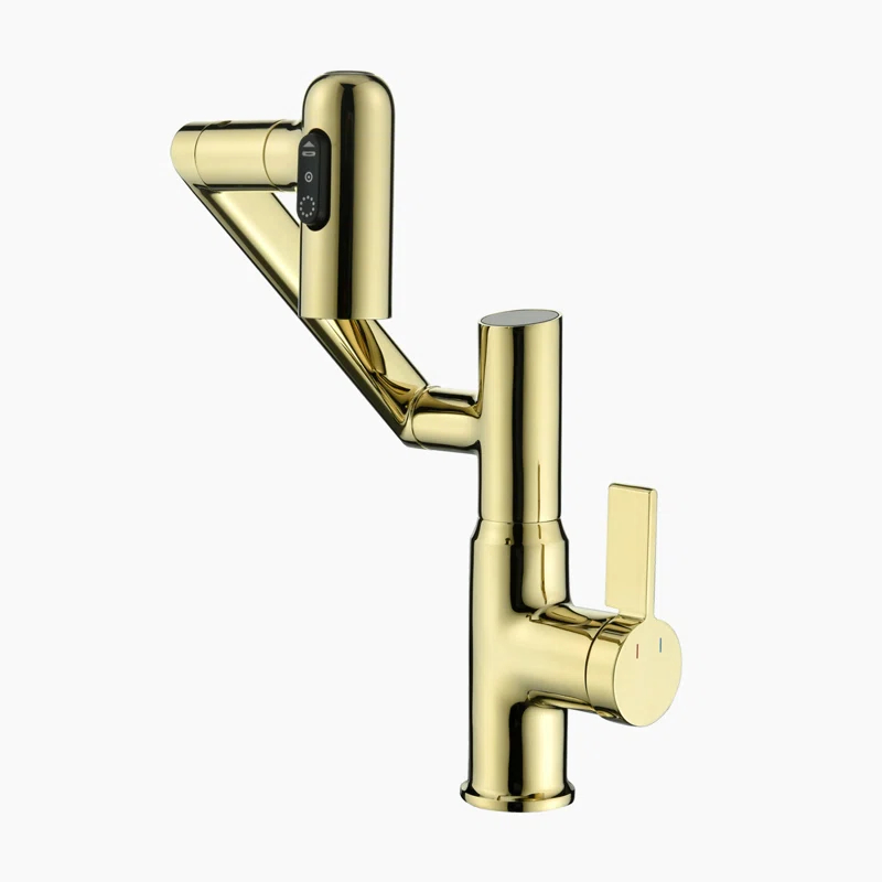 Lefton Rotatable Single Hole Bathroom Faucet with Temperature Display BF2204
