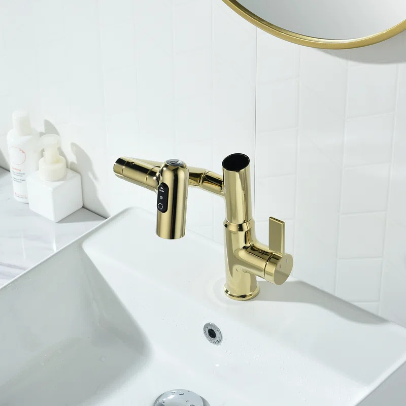 Lefton Rotatable Single Hole Bathroom Faucet with Temperature Display BF2204