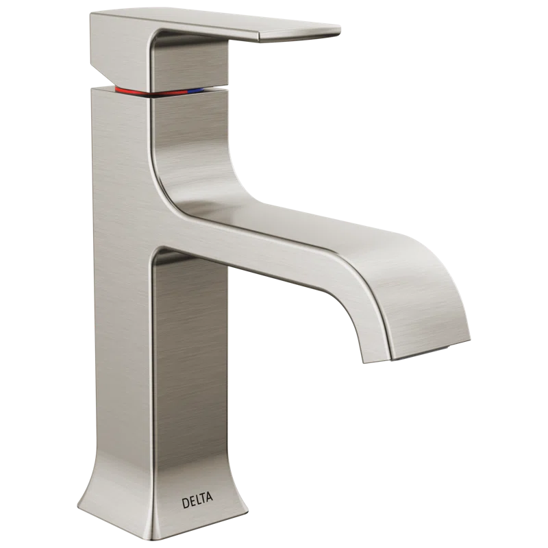 Velum Single Hole Curved Bathroom Faucet with Drain Assembly, Single Handle Bathroom Sink Faucet