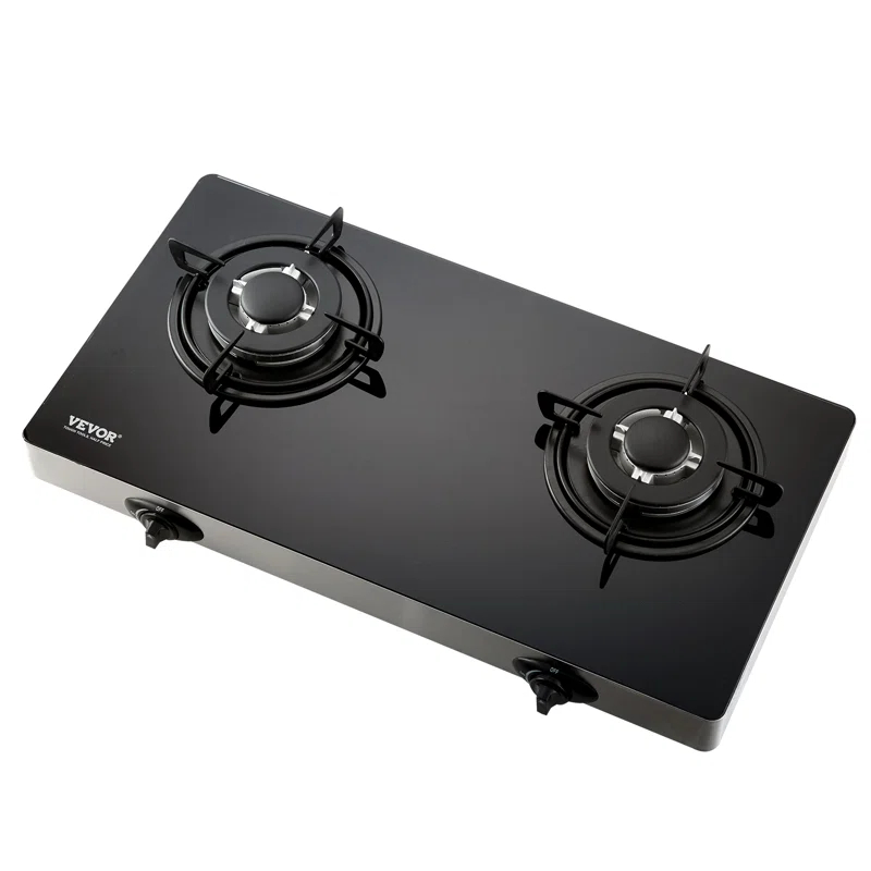 VEVOR 24" Black Natural Gas 2 Burner Cooktop