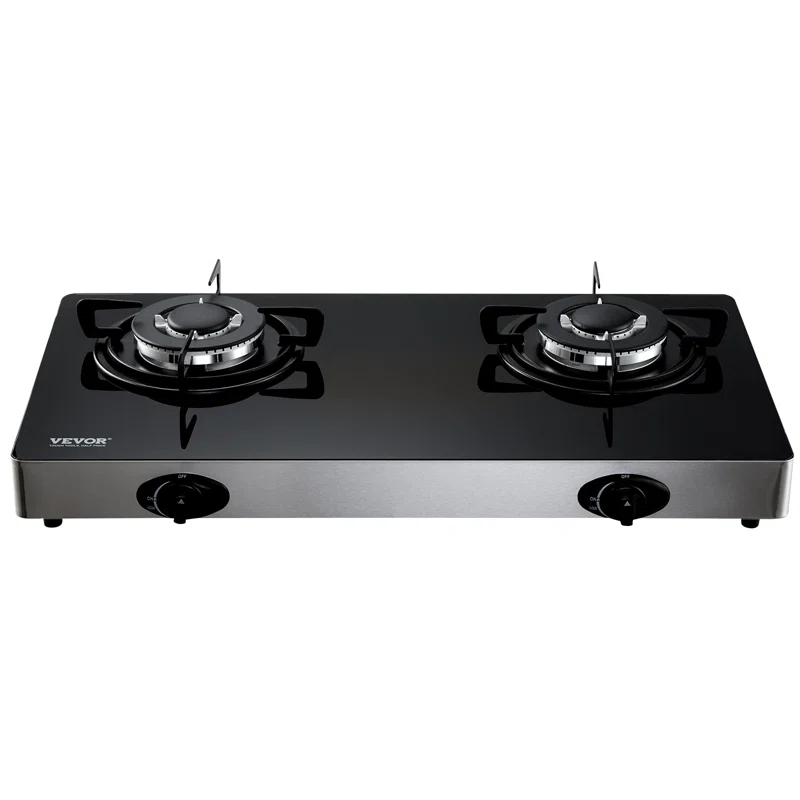 VEVOR 24" Black Natural Gas 2 Burner Cooktop