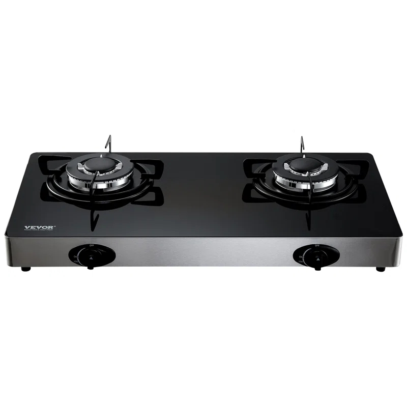 VEVOR 24" Black Natural Gas 2 Burner Cooktop