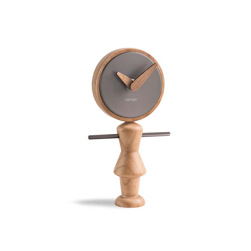 Nene Rustic Analog Walnut Electric Tabletop Clock
