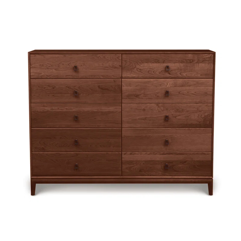 Mansfield 10 Drawer 66.13" W Solid Wood Dresser