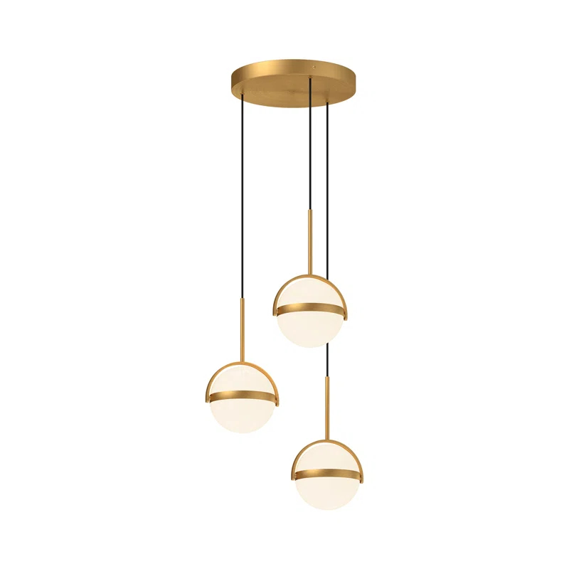 Globo 3 - Light Brushed Gold LED Cluster Pendant