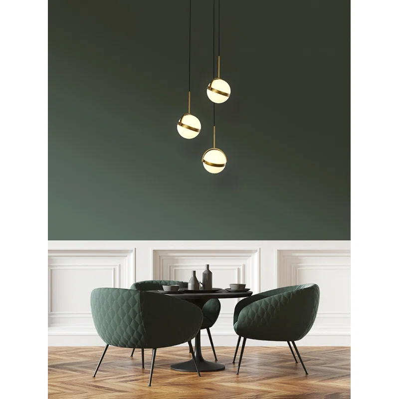Globo 3 - Light Brushed Gold LED Cluster Pendant