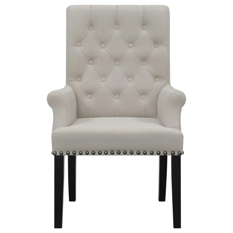 Girace Tufted Back Upholstered Arm Chair Beige