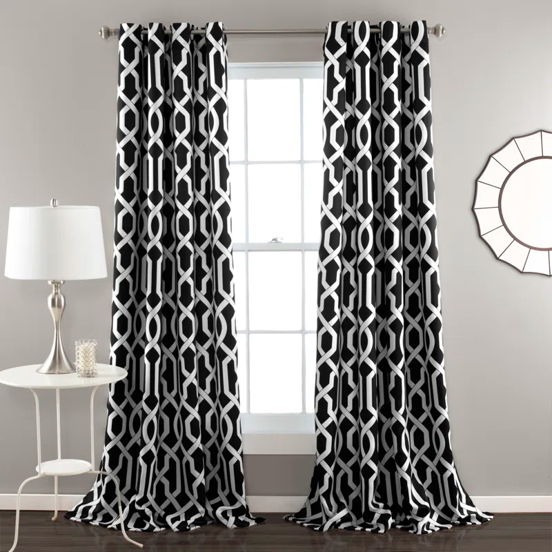 Lush Decor Trellis Polyester Room Darkening Curtain Pair (Set of 2)