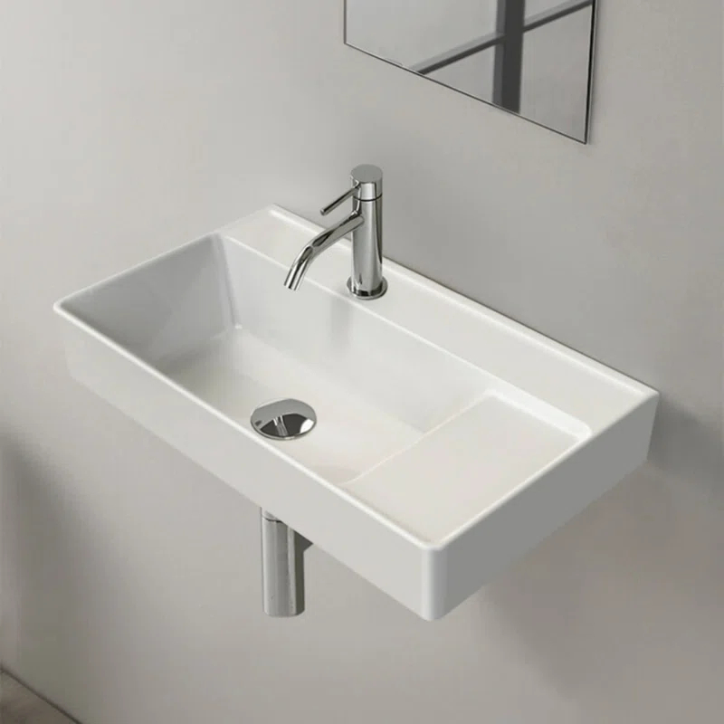 CeraStyle By Nameeks 15'' Ceramic Rectangular Bathroom Sink with Overflow