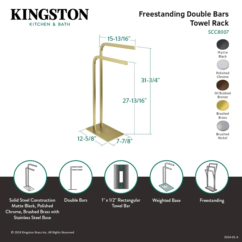 Kingston Brass Edenscape Freestanding Dual Towel Rack