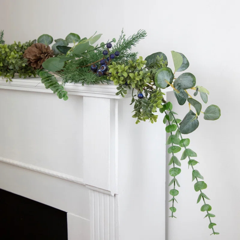 Northlight Seasonal 5ft Blueberry Eucalyptus Pine Artificial Christmas Garland - Unlit